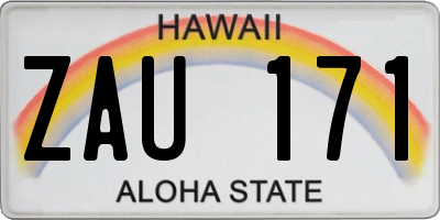 HI license plate ZAU171
