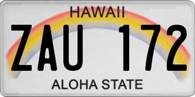 HI license plate ZAU172