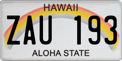 HI license plate ZAU193