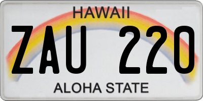 HI license plate ZAU220