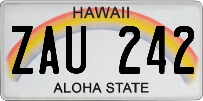 HI license plate ZAU242