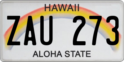 HI license plate ZAU273