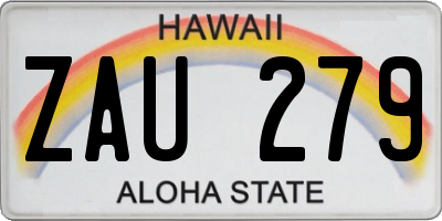 HI license plate ZAU279