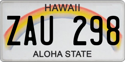 HI license plate ZAU298