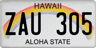 HI license plate ZAU305