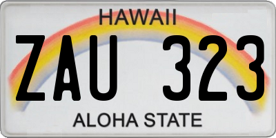 HI license plate ZAU323