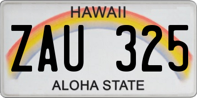 HI license plate ZAU325