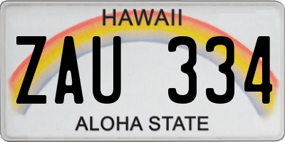 HI license plate ZAU334