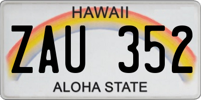 HI license plate ZAU352