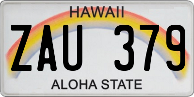 HI license plate ZAU379