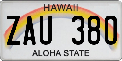HI license plate ZAU380