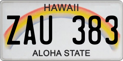 HI license plate ZAU383