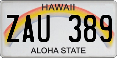 HI license plate ZAU389