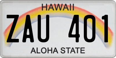 HI license plate ZAU401