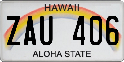 HI license plate ZAU406