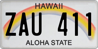 HI license plate ZAU411