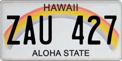 HI license plate ZAU427