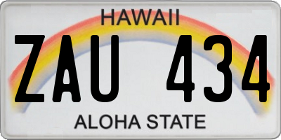 HI license plate ZAU434