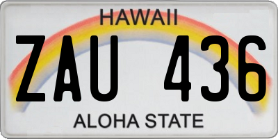 HI license plate ZAU436