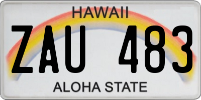 HI license plate ZAU483