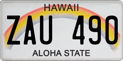 HI license plate ZAU490