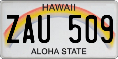 HI license plate ZAU509