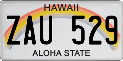 HI license plate ZAU529