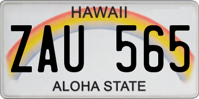 HI license plate ZAU565