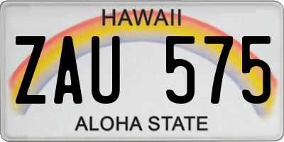 HI license plate ZAU575