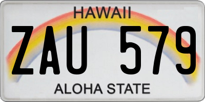 HI license plate ZAU579