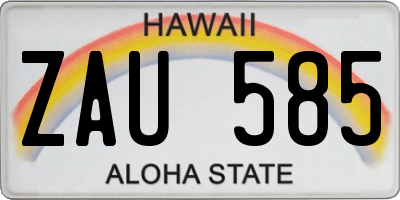 HI license plate ZAU585