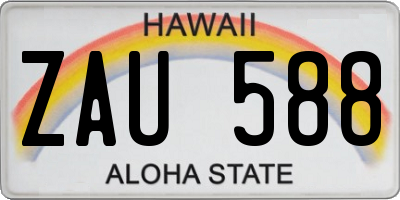 HI license plate ZAU588