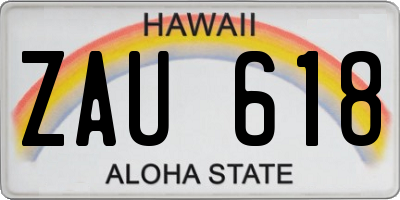 HI license plate ZAU618