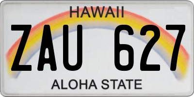 HI license plate ZAU627