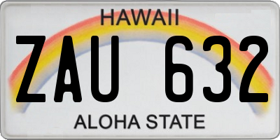 HI license plate ZAU632