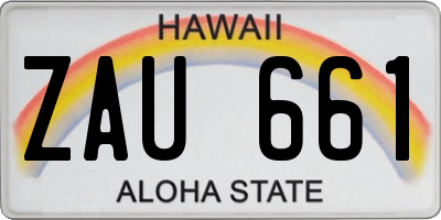 HI license plate ZAU661