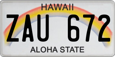 HI license plate ZAU672
