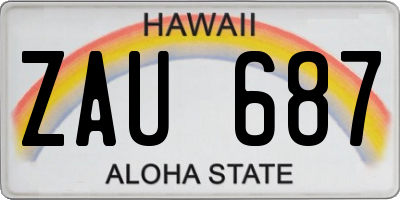 HI license plate ZAU687
