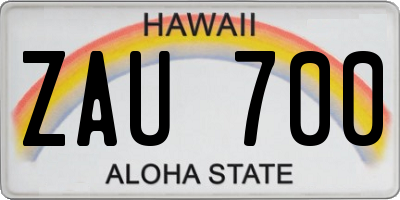 HI license plate ZAU700