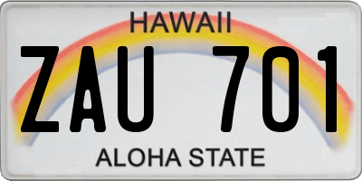 HI license plate ZAU701