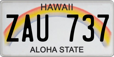 HI license plate ZAU737