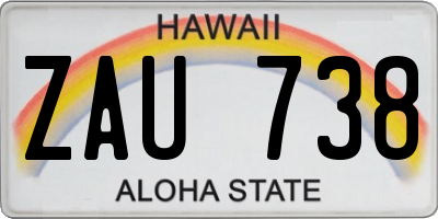 HI license plate ZAU738