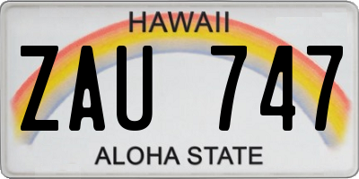 HI license plate ZAU747