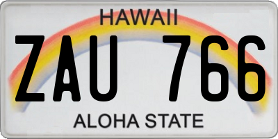 HI license plate ZAU766