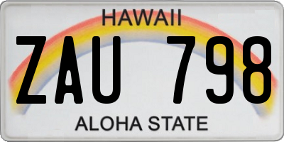HI license plate ZAU798