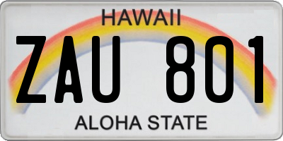 HI license plate ZAU801