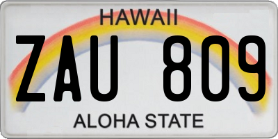 HI license plate ZAU809