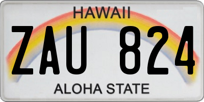 HI license plate ZAU824