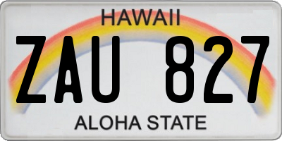 HI license plate ZAU827