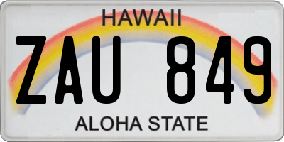 HI license plate ZAU849